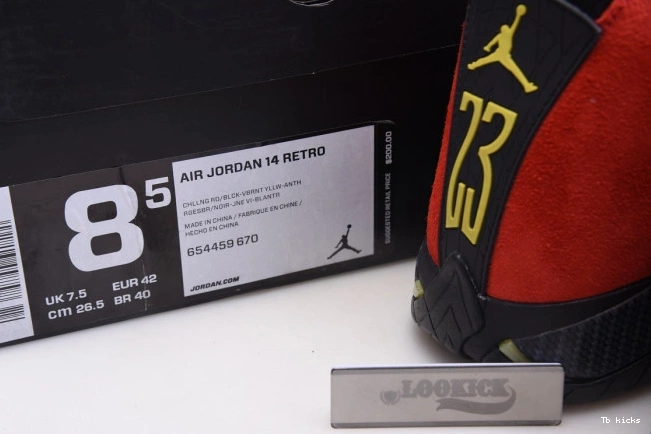 Reps TBK Challenge Air Retro Red Jordan 14 654459-670 0702